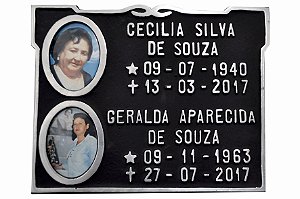 Placa Para Túmulo Alumínio 20x25 Duas Fotos