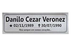 Placa em Inox sem foto 10X30