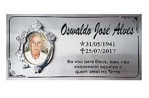 Placa em inox 15x30 com foto 6x8