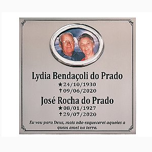 Placa inox 30x30 com foto porcelana 09x10