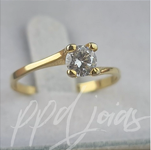 Solitário Anel de Noivado Afrodite - Ouro 18k