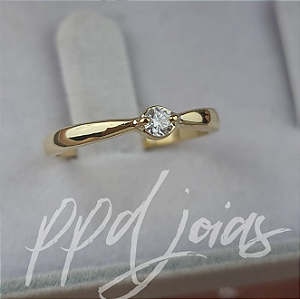 Solitário Anel de Noivado Lady - Ouro 18k
