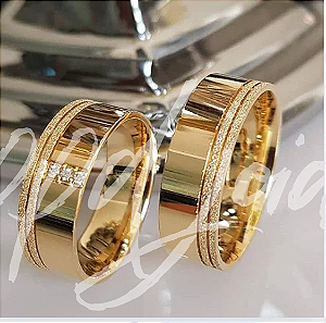 Par de Alianças Cravo (6mm) - Ouro 18k