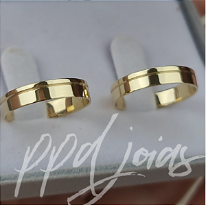 Par de Alianças Vivar (4mm) - Ouro 18k