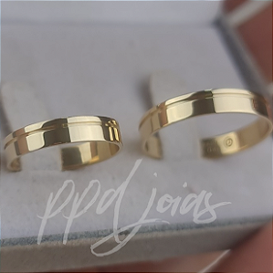 Par de Alianças Vivar (4mm) - Ouro 18k