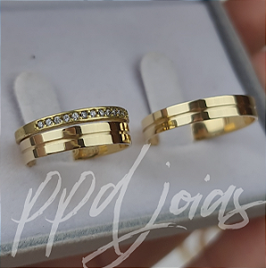 Par de Alianças Macau (4mm) - Ouro 18k