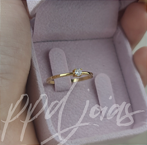 Solitário Anel de Noivado Grace - Ouro 18k