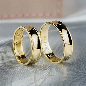 Par de Alianças Concava (5mm) - Ouro 18k