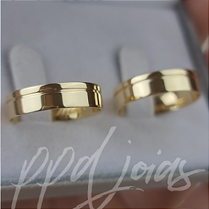 Par de Alianças Vivar (5mm) - Ouro 18k
