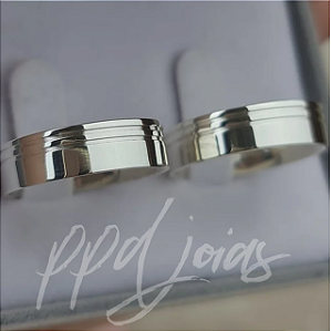 Par de Alianças Melin (6mm) - Prata 950