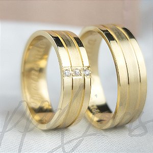 Par de Alianças Dubai (6mm) - Ouro 18k