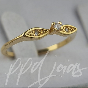 Solitário Laço - Ouro 18k