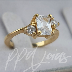 Solitário Anel de Noivado Kate - Ouro 18k