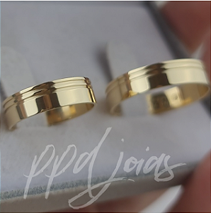 Par de Alianças Melin (5mm) - Ouro 18k