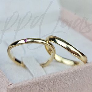 Par de Alianças Bahamas - Ouro 18k