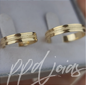 Par de Alianças Roma Slim (4mm) - Ouro 18k