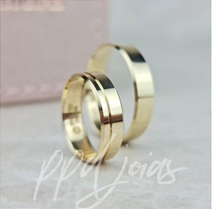 Par de Alianças Italia Mistic (5mm) - Ouro 18k