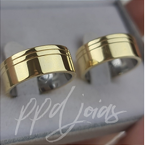 Par de Alianças Melin (8mm) - Moeda Antiga