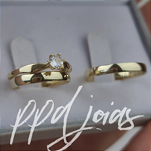 Kit de casamento Tradicional (3mm) - Ouro 18k