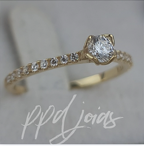 Solitário Aster - Ouro 18k