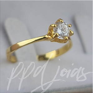 Solitário Tower - Ouro 18k