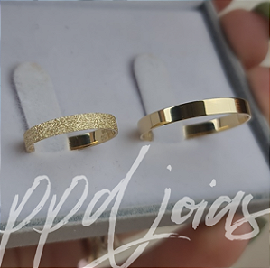 Par de Alianças Hanna (3mm) - Ouro 18k