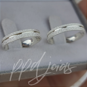 Par de Alianças Vivar Salina (4mm) - Prata 950