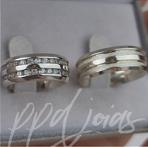 Par de Alianças Royale (8mm) - Prata 950