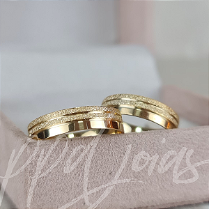 Par de Alianças Valentine (5mm) - Ouro 18k