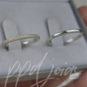 Par de Aliança Bombê Fosca (2mm) - Prata 950