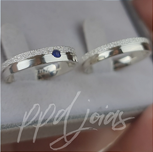 Par de Alianças Mafra Sea You (4mm) - Prata 950