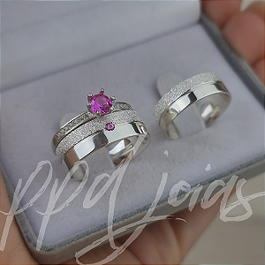 Kit compromisso You Rosa Pink (6mm) - Prata 950