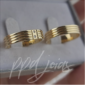 Par de Aliança Zumba (5mm) - Ouro 18k