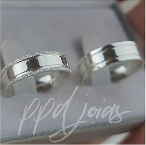 Par de Alianças Julios (6mm) - Prata 950