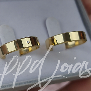 Par de Alianças Italia Star (5mm) - Ouro 18k