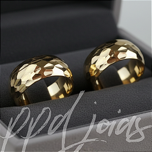 Par de Alianças Lunar 7mm Ouro 18k
