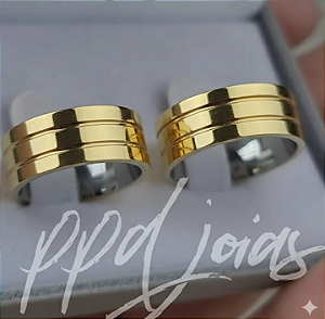 Par de Aliança Salvador Stiros (8mm) - Moeda antiga