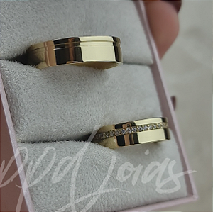 Par de Aliança Universe (6mm) - Ouro 18k