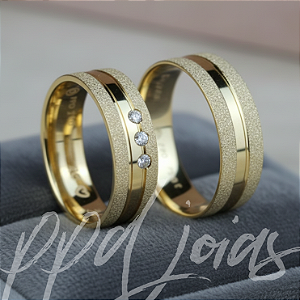 Alianças Vivar Triade Luxo (6mm) - Ouro 18k
