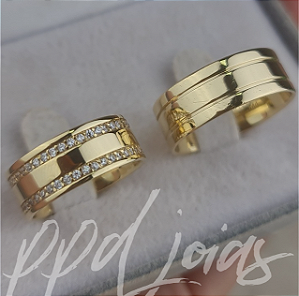 Alianças Lilibia Chicago (8mm) Ouro 18k