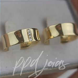 Par de Alianças Concava Shine (8mm) Ouro 18k