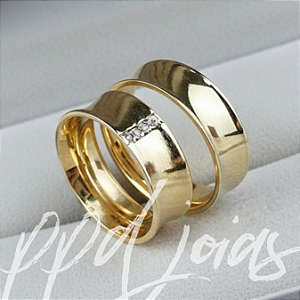 Alianças Concava Shine (8mm) Ouro 18k