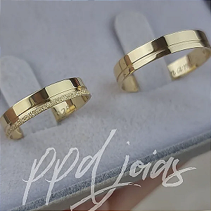 Par de Alianças Vivar (4mm) - Ouro 18k