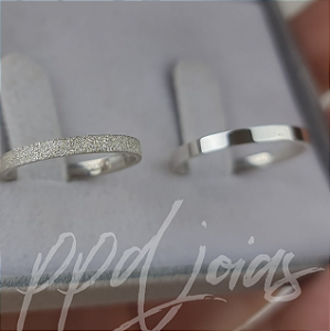 Par de Aliança Delicart (2mm) - Prata 950