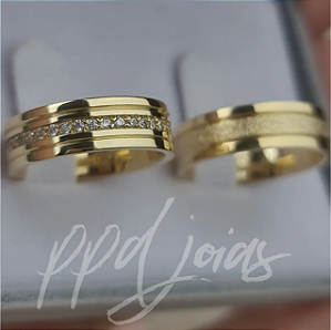 Par de Alianças Universe Mix (6mm) - Ouro 18k
