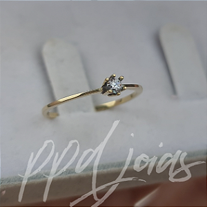 Solitário Anel de Noivado Ariel - Ouro 18k