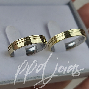 Par de Aliança Melin (4mm) - Moeda antiga