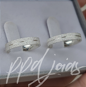 Par de Aliança Zâmbia Macau (4mm) - Prata 950