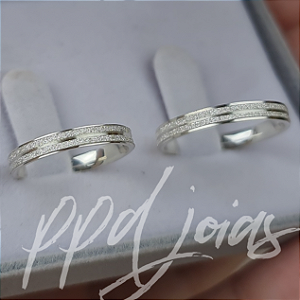 Par de Aliança Labrador (3mm) - Prata 950