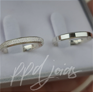 Par de Aliança Itália (3mm) - Prata 950